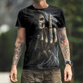 Grim Reaper T Shirt 3d Heavy Metal Skull T Shirts for Men Graphic Print T-shirts Black Short Sleeve Punk Rock Top Men's Clothing