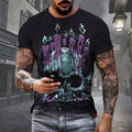 Grim Reaper T Shirt 3d Heavy Metal Skull T Shirts for Men Graphic Print T-shirts Black Short Sleeve Punk Rock Top Men's Clothing