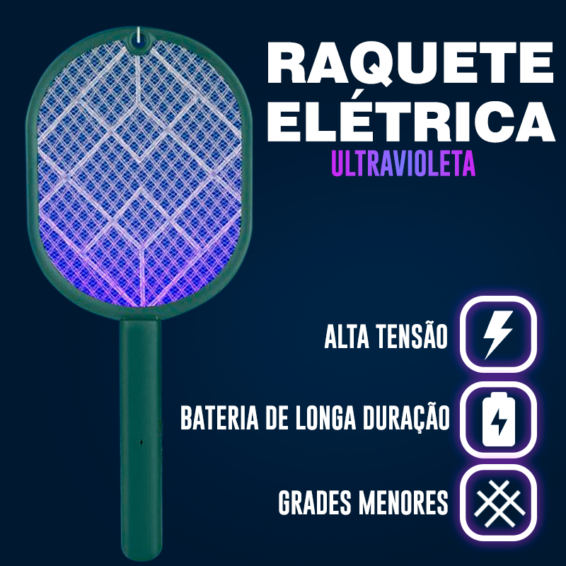 Raquete Elétrica Ultra Violeta Para Mosquitos e Insetos